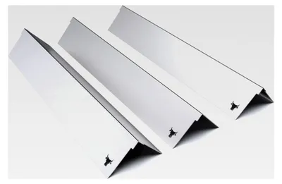 Produktbild von Gasgrill Brennerabdeckung Edelstahl kompatibel mit Napoleon Grill Rogue 425 und Freestyle 365 | Brennerschutz | Rostfrei | 100% Passgenau | Bullenmotiv, 3er Set Matt