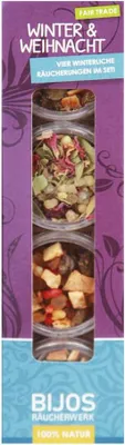 Zdjęcie produktu dla Zestaw mieszanek kadzidłowych "Zima i Boże Narodzenie", 4 x 10 ml, różne zapachy, do aromaterapii