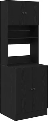 Produktbild von Küchenbuffet 2 pcs Schwarz Eichen-Optik 60 x 50 x 180 cm