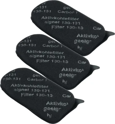 Produktbild von vhbw 3x Aktivkohlefilter kompatibel mit Vorwerk Kobold 131, 130, 131sc Staubsauger - Filterset Schwarz