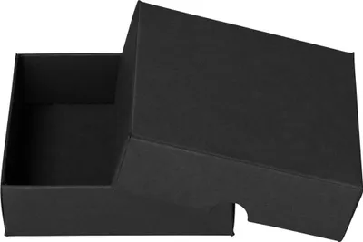 Produktbild von Faltschachtel 8,5 x 8,5 x 2,5 cm, Schwarz, Deckel, Recyclingkarton - 10er Set