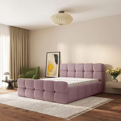 Produktbild von Masseno Polsterbett ELIZJA 120x200 cm, Polsterbett mit Bettkästen -Rosa, SORO 61