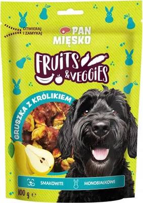 Image de Pan Mięsko friandise pour chien POIRE au LAPIN 100 g Fruits & Veggies