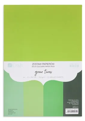 Imagen del producto de Paquete de 20 hojas de papel A4, color verde, gramaje 220g - Dalprint