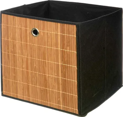 Produktbild von KIPIT | Regalorganizer - Aufbewahrungskorb - 32 x 32 cm - Schwarz - Regaleinsatz - Bambus