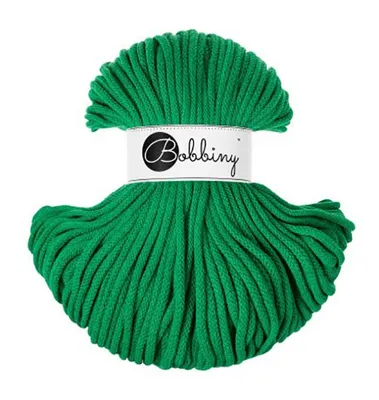 Produktbild von Bobbiny Premium Baumwollkordel glänzend 5 mm 100 m Handarbeitsmaterial Jadegrün
