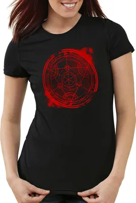 Produktbild von style3 Red Circle Damen T-Shirt Anime Manga Japan Alchemist, Größe:L