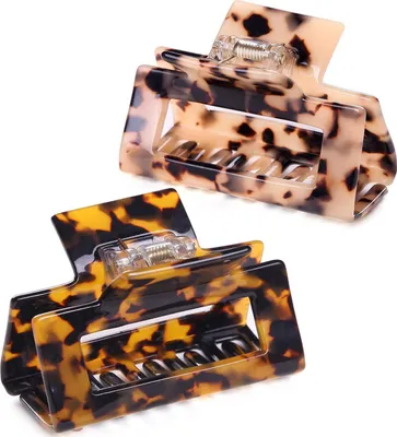 Image de lot de 2 pinces à cheveux de taille moyenne pour femmes Pinces à cheveux Hairclaws