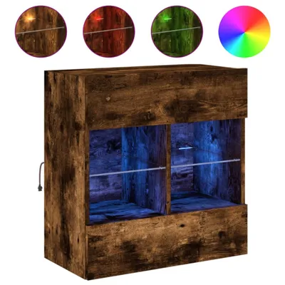 Produktbild von vidaXL TV-Wandschrank mit LED-Leuchten Räuchereiche 58,5x30x60,5 cm