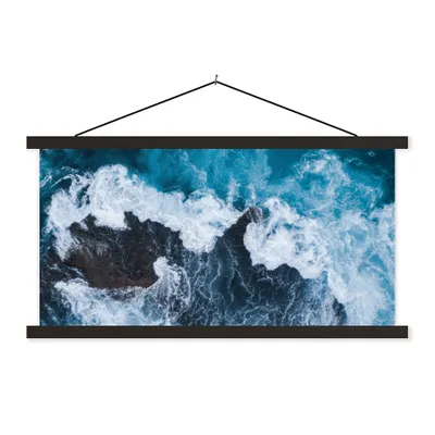Produktbild von MuchoWow® Textilposter Meer - Golf - Blau 120x60 cm mit schwarzem Rahmen - Dekoration Schlafzimmer
