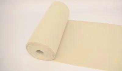 Produktbild von Bündchenstoff LUC Ecru, Uni 270 g/m², Strickschlauch glatt/fein, 35cm Schlauch, Meterware