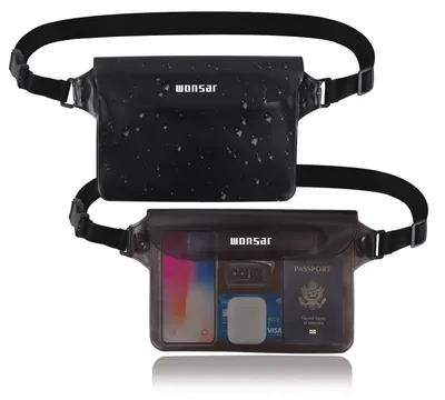 Produktbild von Wasserdichte Tasche Hüfttasche Bauchtasche - IPX8 - 2 Stück - Verstellbarer Gürtel - Für Wassersport und Strand