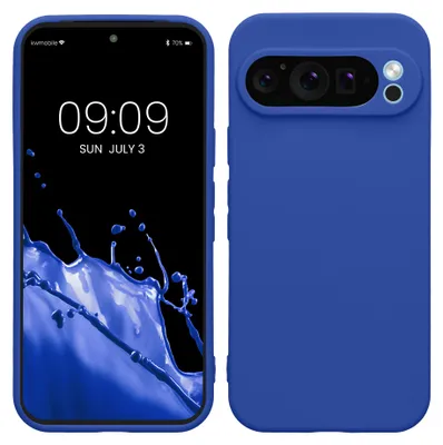 Produktbild von kwmobile Handyhülle für Google Pixel 9 Pro Hülle - weiches Handy Silikon Case - Schutzhülle Cover - Baltik Blau