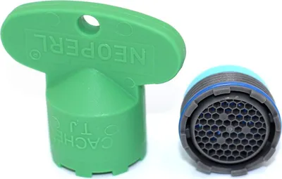 Produktbild von NEOPERL Cache Honeycomb Strahlregler mit Schlüssel TJ/M18.5x1 - grau 10993998