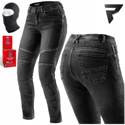 Productafbeelding van Rebelhorn Agness 2 damesmotorfietsbroek, zwart, verwaschte look, maat 44/30