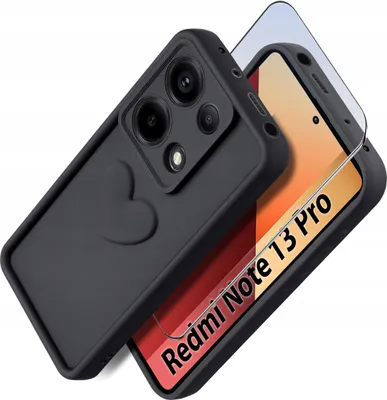 Produktbild von Etui für Xiaomi Redmi Note 13 Pro 4G Silikon MATT Herz + Glas 9H