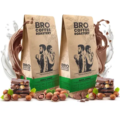 Produktbild von Bro Coffee Roastery - Kaffeebohnen Brazil Samba 2 x 1kg - Frisch Geröstet - Spezialitäten Kaffee - 100% Arabica - Mittelhelle Röstung - Ganze Bohne