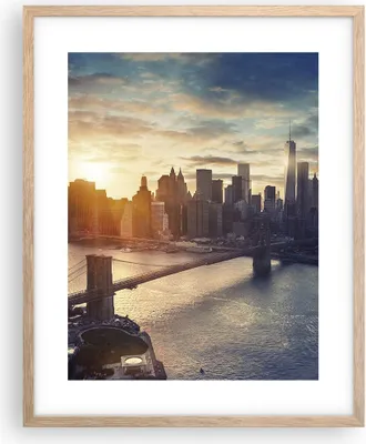 Produktbild von Gerahmtes Poster - Rahmen in heller Eiche - New York Stadt - 40x50 cm - Wand Bild - Wanddeko - Wandbilder - Kunstposter - Wandposter - Bilderrahmen - Bilder - Kunstdruck - Wandbild - P2NPA40x50-3733