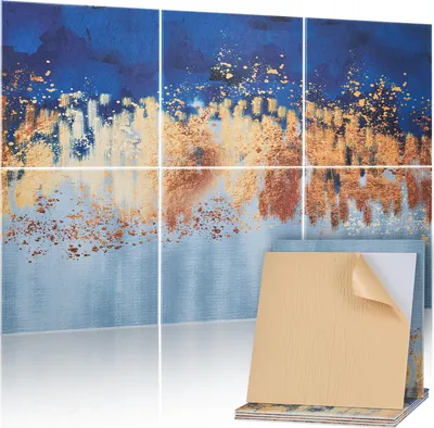 Produktbild von VEVOR 6er-Pack Akustikpaneele, 1800x1200x10 mm, Akustik Wandpaneele, selbstklebende dekorative Schalldämpfungs- & Absorptionsplatten für Zuhause, Büro, Studio, Spielzimmer, Theater, Gemälde