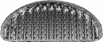 Produktbild von 12x Alu-Grillpfannen Grillschalen BBQ halbrund 32,5 x 19cm wiederverwendbar