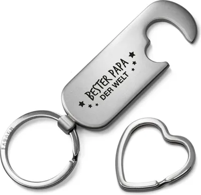 Produktbild von FABACH Bester Papa Schlüsselanhänger mit Flaschenöffner und Gravur Bester Papa der Welt - Geschenkidee für Vater zum Geburtstag, Geschenk zum Vatertag