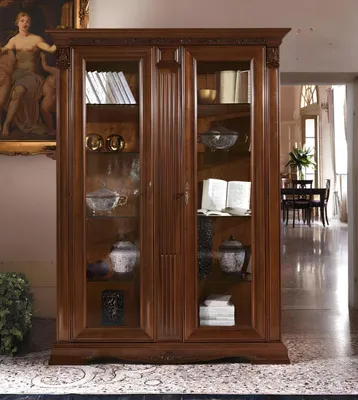 Produktbild von Vitrine Glas Schrank Wohnzimmer Schaufenster 2türige Vitrinen Barock Rokoko neu