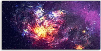 Produktbild von Coloray Acrylbild 140x70 Wandbild Acrylbilder Abstrakte Galaxie Aquarell Farbig