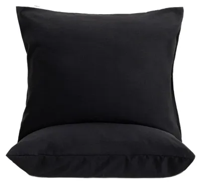 Produktbild von HOMLA MAISY Mikrofaser-Kissenbezügen schwarz 70x80 cm, 2er-Set