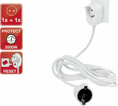 Image de REV Rallonge à contact de protection 3m blanc Powersplit