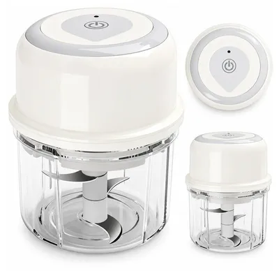 Produktbild von Mini Knoblauchhacker, Elektrischer Zerkleinerer 250 ml, 3-fache Edelstahlklinge, USB-C, 23 W, Einhandbedienung
