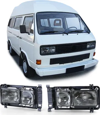 Produktbild von Rechteck Karat Scheinwerfer Doppelscheinwerfer Schwarz Smoke für VW T2 T3 79-92