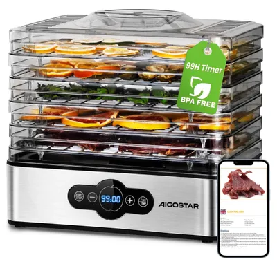 Produktbild von Aigostar 8433325207052, Silber, Schwarz, Kunststoff, Edelstahl, 99 h, 240 W, 220 - 240 V, 50/60 Hz
