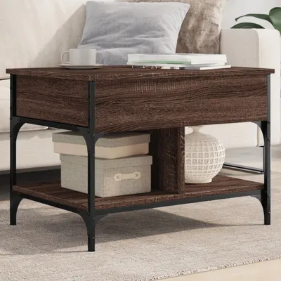 Produktbild von Design Couchtisch Braun Eichen-Optik 70x50x50 cm Holzwerkstoff Metall, Couchtische 2024 Neu