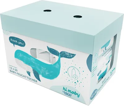 Produktbild von hi moby - Baby Feuchttücher aus Baumwolle und Leinen | 600 Tücher (12x50er Pack) | ohne Parfüm, ohne Plastik für empfindliche Haut