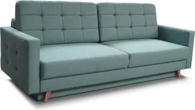 Produktbild von Sofa mit Schlaffunktion und Bettkasten, Couch für Wohnzimmer, Schlafsofa Federkern Sofagarnitur Polstersofa Wohnlandschaft mit Bettfunktion - 229 cm x 97 cm x 95 cm CARLA (Mintgrün - Sawana 72)