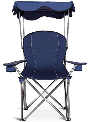 Image de Chaise de plage HBV-640BL, avec parasol, couleur bleue