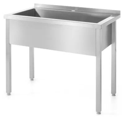 Obrázok produktu pre HENDI stôl s jedným umývadlom - zváraný, hĺbka 600 mm, výška komory 300 mm, Profi Line, 1000x600x(H)850mm