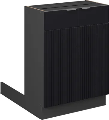 Produktbild von Kücheninsel Vicco Fame-Line Schwarz gestreift 60 cm ohne Arbeitsplatte, Model 50883