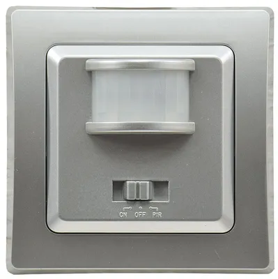 Zdjęcie produktu dla Czujnik ruchu ChiliTec DELPHI, 160°, podtynkowy, srebrny 250V AC 400W, z ramką, odpowiedni LED