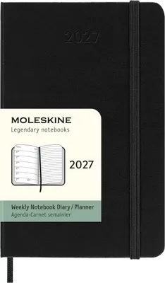 Produktbild von Moleskine 12 Monate Wochen Notizkaledner 2027, Pocket/A6, 1 Wo = 1 Seite, rechts linierte Seite, fester Einband, Schwarz
