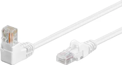 Produktbild von goobay Patchkabel Cat 5e U/UTP 1 x 90° gewinkelt weiß 5 m