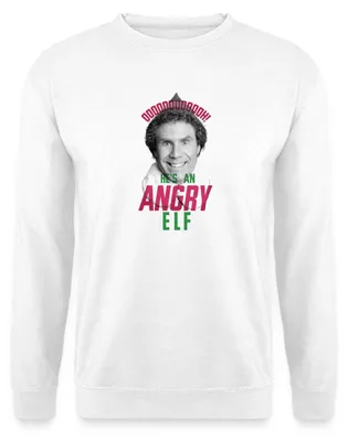 Produktbild von Spreadshirt Buddy Der Weihnachtself Angry Elf Uni Pullover, XL, Weiß