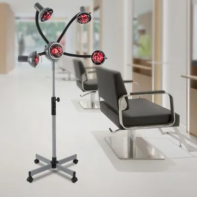 Image de Sèche-cheveux avec lampe chauffante - 5 lampes infrarouges - 750 W - Hauteur réglable - Métal - Accessoire de coiffure