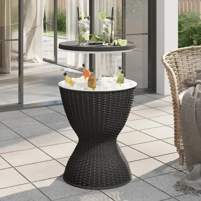 Produktbild von Möbel 3-in-1 Tisch mit Eiskühler Schwarz Polypropylen - Gartentische 364157