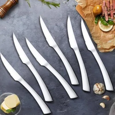 Image de Lot de 6 couteaux de cuisine - Couteaux à lame droite avec manche ergonomique