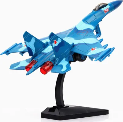 Zdjęcie produktu dla 1 / 72 Symulacja Rosja Su- 35 Fighter Plane Model Sound Light Function Gift Toy blue
