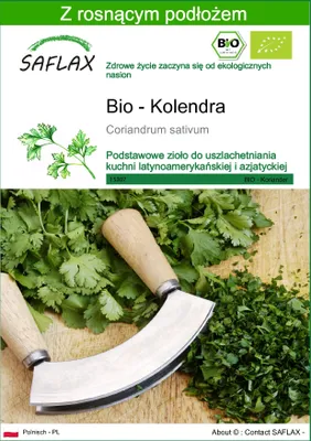Zdjęcie produktu dla SAFLAX - Bio - Kolendra - 150 Nasiona - Z podłożem uprawowym wolnym od zarazków - Coriandrum sativum