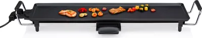 Obrázok produktu pre alpina Teppanyaki Gril 230W - 70 x 23CM - Grilovacia doska Plancha 2000W - Grilovacia doska s nepriľnavým povrchom - Nastaviteľná teplota - Čierna