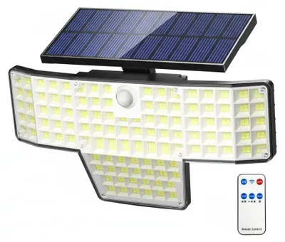 Image de Lampe solaire d'extérieur - Modèle TD66 - 1 pièce - 448 LED - Détecteur de mouvement - Indice de protection IP65 - Télécommande - Intensité variable