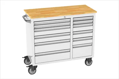 Immagine prodotto di RS4 Workstation Acciaio inox 42 Armadietto portautensili con banco da lavoro in legno massello